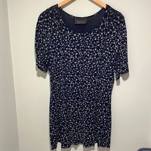 Vintage Blue Floral Dress